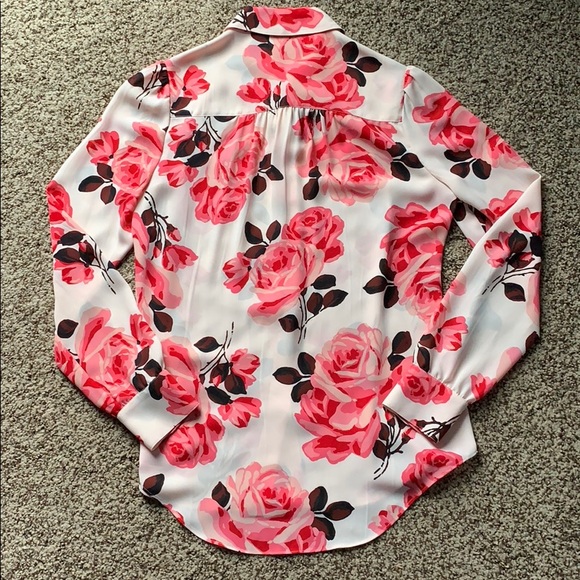 🎉HP🎉 Kate Spade Rambling Roses tie neck top - Picture 3 of 5